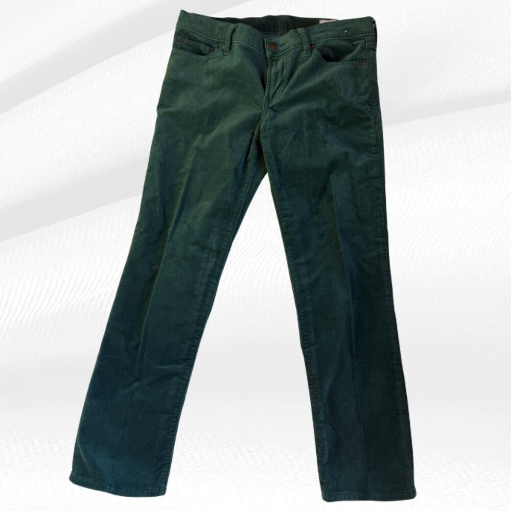 GAP Hunter Green Corduroy Straight Leg Jeans Sz 30 10S V70060935